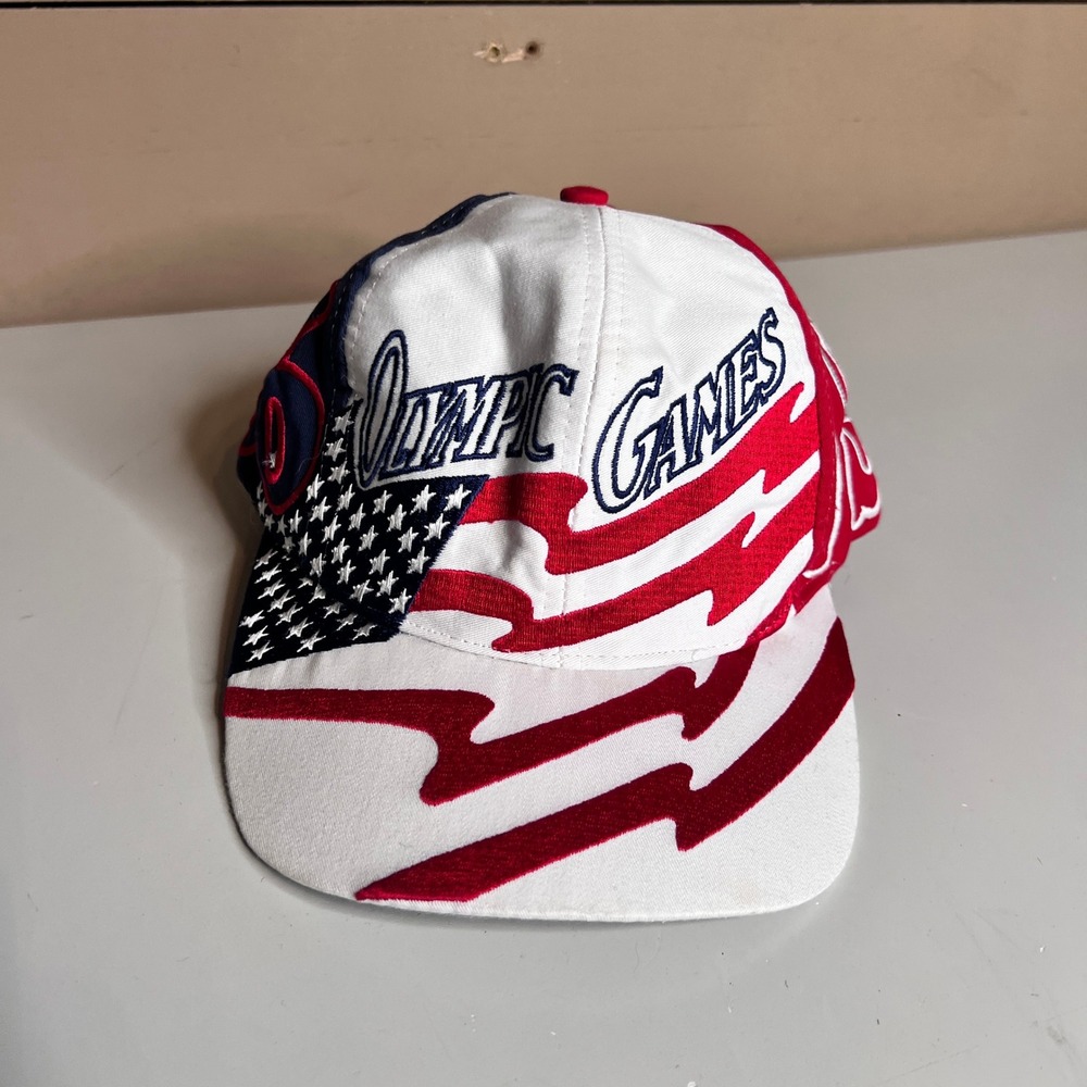 Vintage 1996 Atlanta Olympic Games Hat Logo 7 Snapback USA Red White Blue Cap